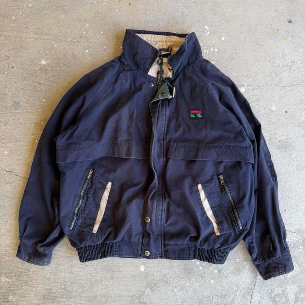 Norman Todd navy bomber jacket